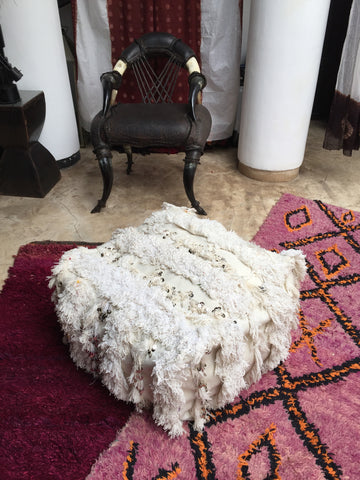 Handira wedding blanket pouf