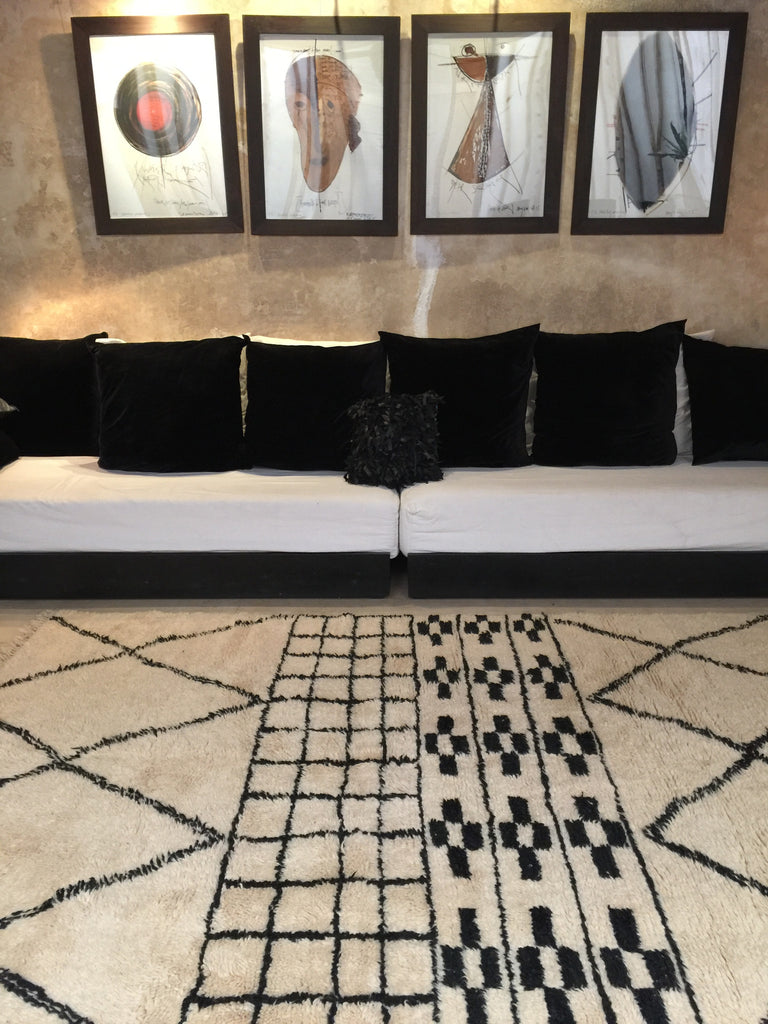 Vintage Moroccan BENI OUARAIN rug BO113 - 280 x 201 cm / 9'2" x 6'6 ...