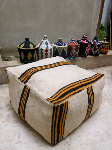 Handmade kilim moroccan pouf