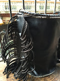Black leather and kilim BOHO bag