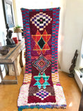 Vintage Moroccan BOUCHEROUITE rug BE421- 262 x 60 cm /8.6 x 2 FT
