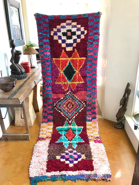 Vintage Moroccan BOUCHEROUITE rug BE421- 262 x 60 cm /8.6 x 2 FT