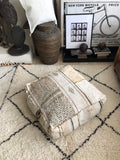 Moroccan vintage Boucherouite POUF 120