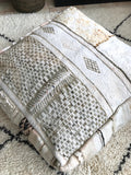 Moroccan vintage Boucherouite POUF 120