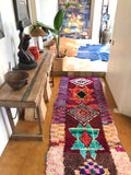 Vintage Moroccan BOUCHEROUITE rug BE421- 262 x 60 cm /8.6 x 2 FT