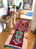 Vintage Moroccan BOUCHEROUITE rug BE421- 262 x 60 cm /8.6 x 2 FT