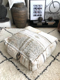 Moroccan vintage Boucherouite POUF 120