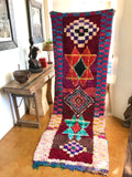 Vintage Moroccan BOUCHEROUITE rug BE421- 262 x 60 cm /8.6 x 2 FT